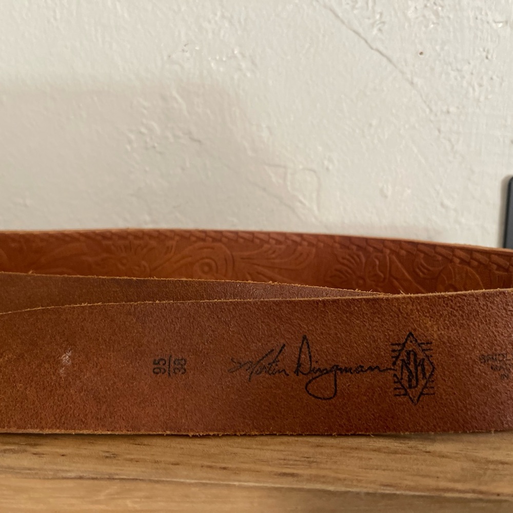 Martin Digman Brown Bridle Leather Belt with Metal Buckle Made In The USA - Picture 6 of 8